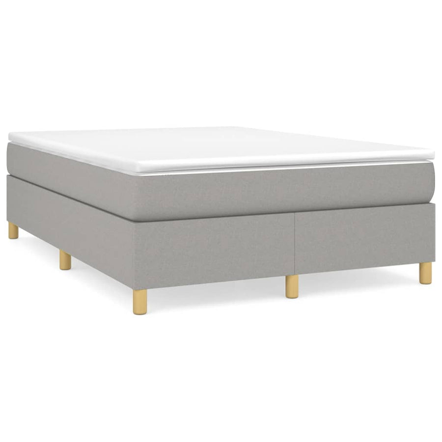 Boxspring met matras stof lichtgrijs 140x200 cm 140 x 200 cm 35 cm