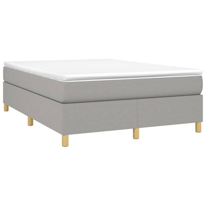 Boxspring met matras stof lichtgrijs 140x200 cm 140 x 200 cm 35 cm