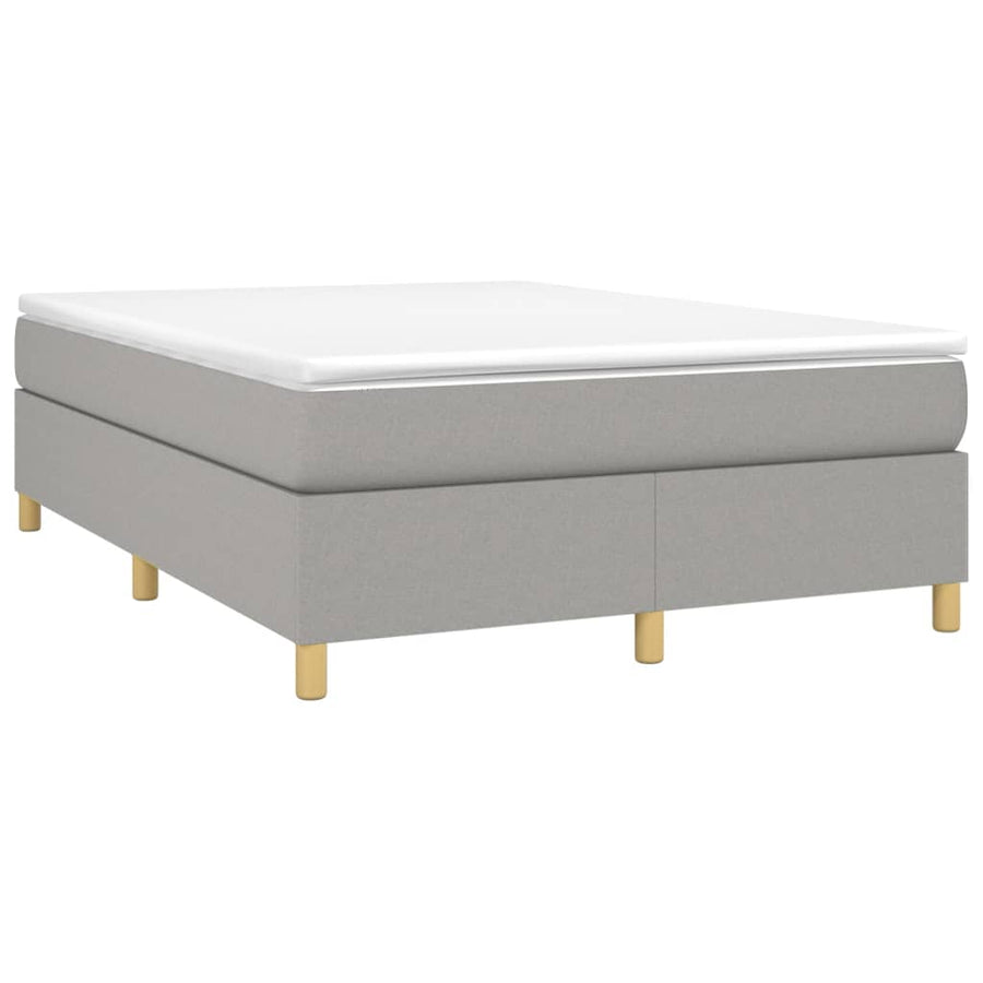 Boxspring met matras stof lichtgrijs 140x200 cm 140 x 200 cm 35 cm