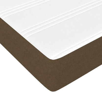 Boxspring met matras stof donkerbruin 140x200 cm