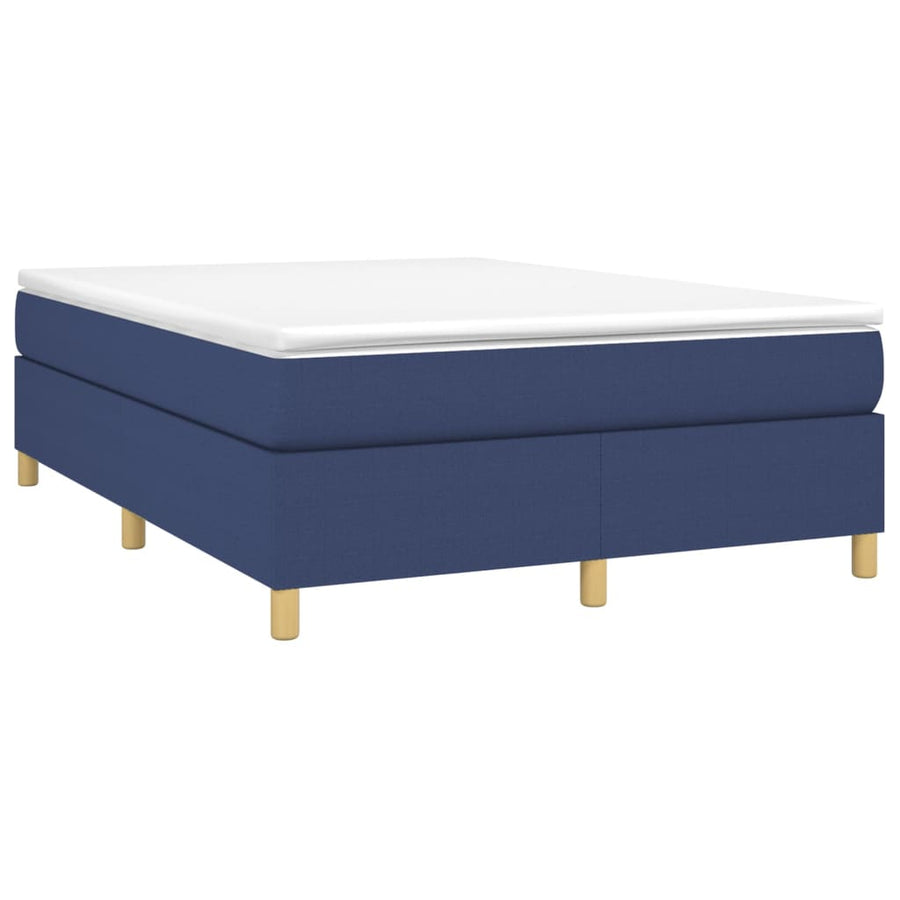 Boxspring met matras stof blauw 140x200 cm 140 x 200 cm 35 cm