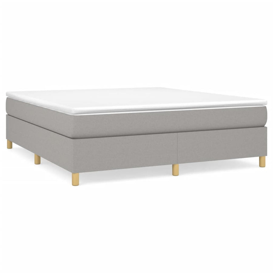 Boxspring met matras stof lichtgrijs 160x200 cm 160 x 200 cm 35 cm