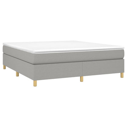 Boxspring met matras stof lichtgrijs 160x200 cm 160 x 200 cm 35 cm