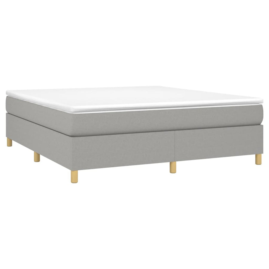 Boxspring met matras stof lichtgrijs 160x200 cm 160 x 200 cm 35 cm
