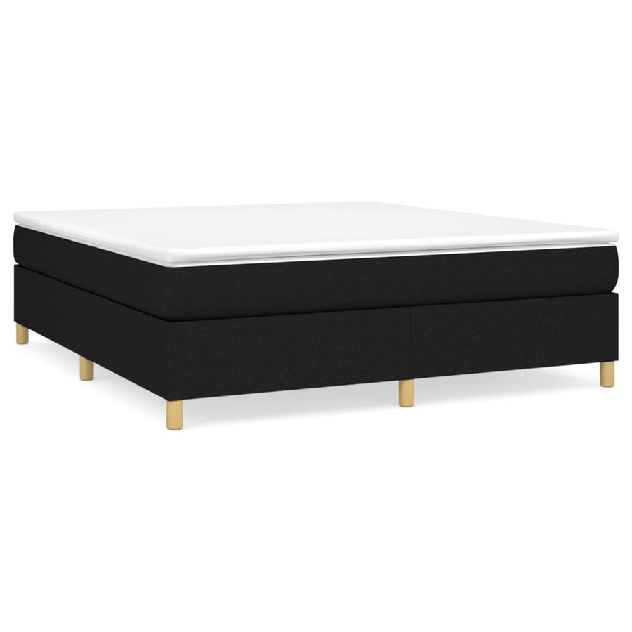 Boxspring met matras stof zwart 160x200 cm 160 x 200 cm 35 cm