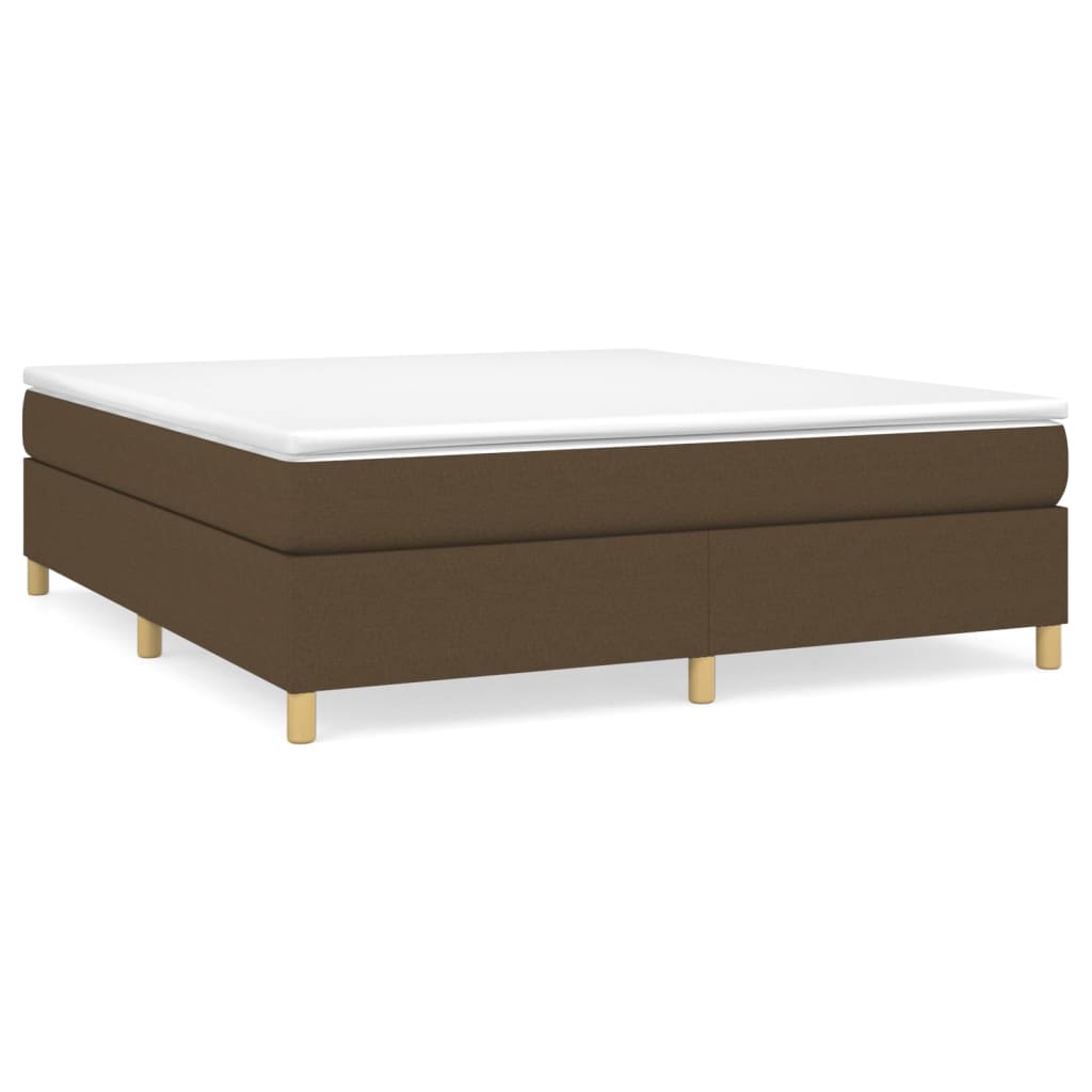 Boxspring met matras stof donkerbruin 160x200 cm 160 x 200 cm 35 cm