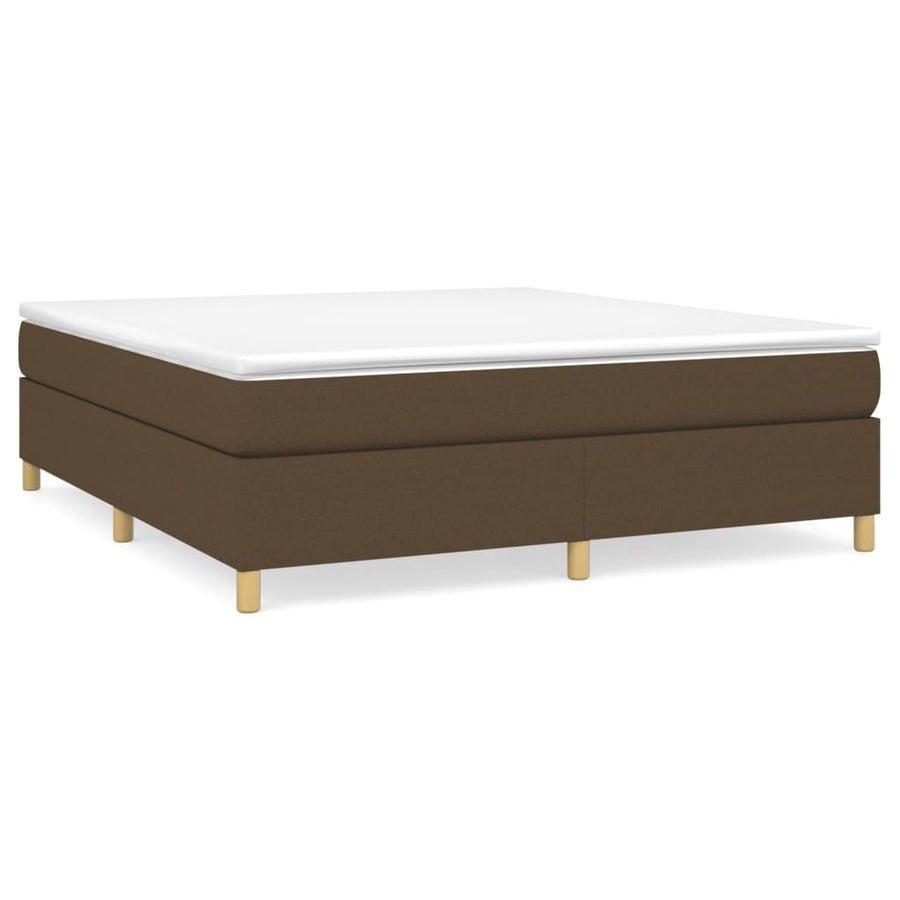 Boxspring met matras stof donkerbruin 160x200 cm 160 x 200 cm 35 cm