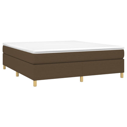 Boxspring met matras stof donkerbruin 160x200 cm 160 x 200 cm 35 cm