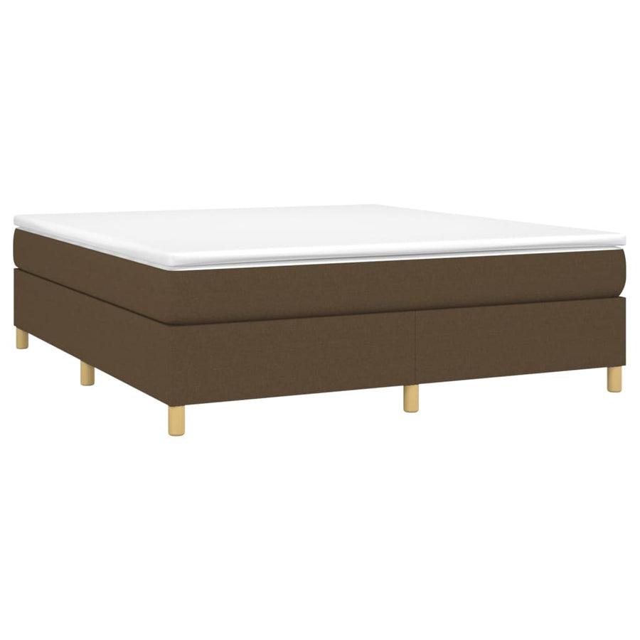 Boxspring met matras stof donkerbruin 160x200 cm 160 x 200 cm 35 cm