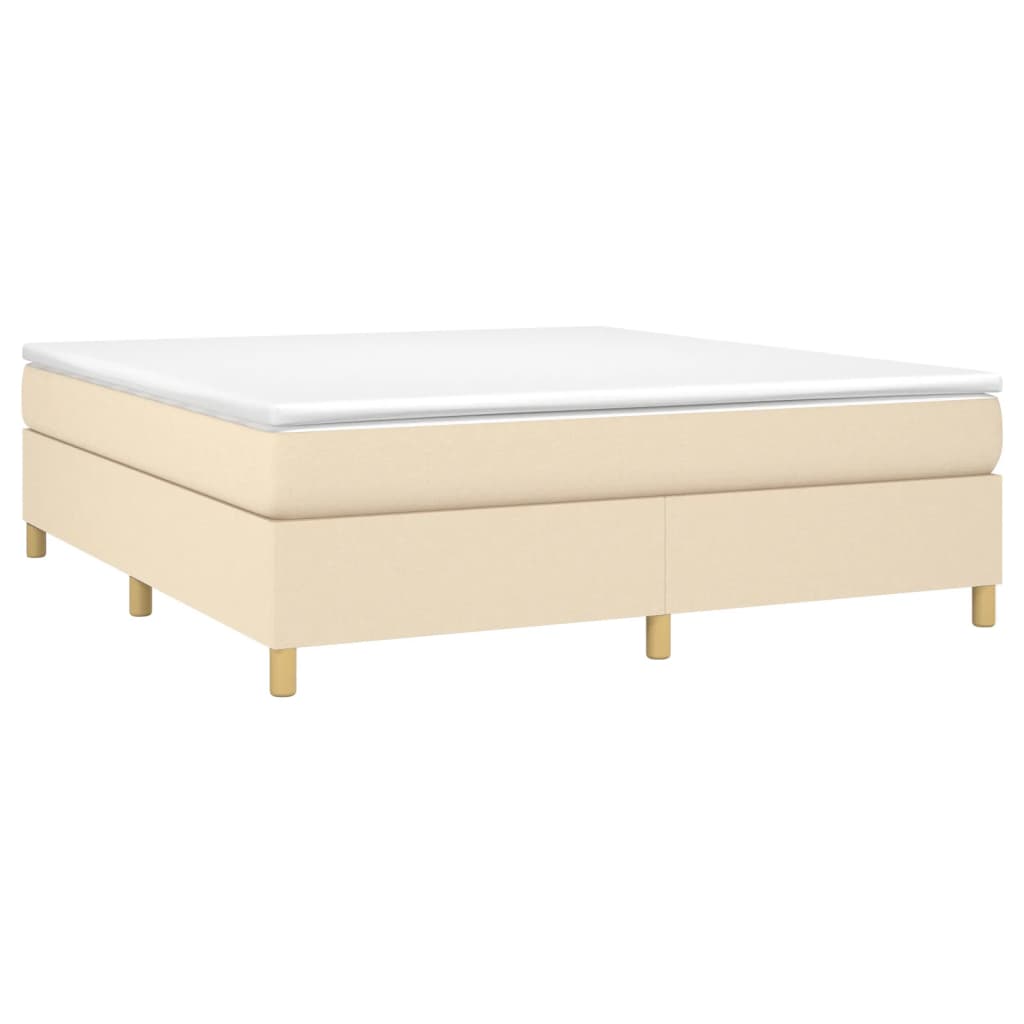 Boxspring met matras stof crèmekleurig 160x200 cm 160 x 200 cm 35 cm