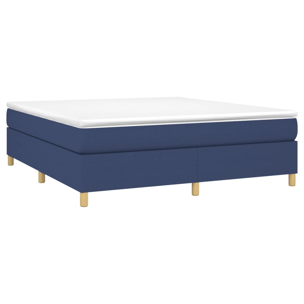 Boxspring met matras stof blauw 160x200 cm 160 x 200 cm 35 cm