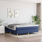 Boxspring met matras stof blauw 160x200 cm 160 x 200 cm 35 cm