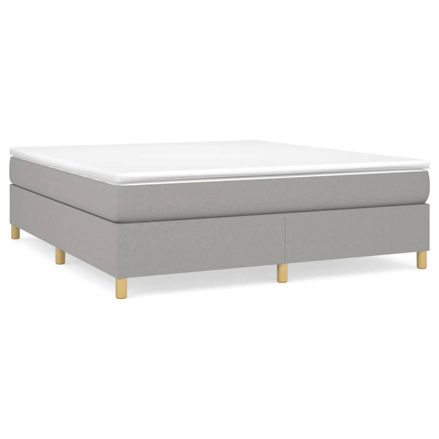 Boxspring met matras stof lichtgrijs 180x200 cm 180 x 200 cm 35 cm