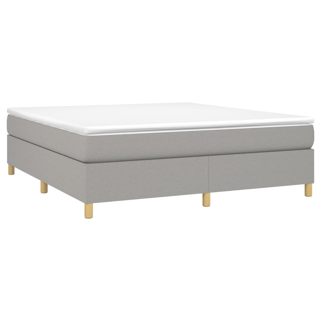 Boxspring met matras stof lichtgrijs 180x200 cm 180 x 200 cm 35 cm