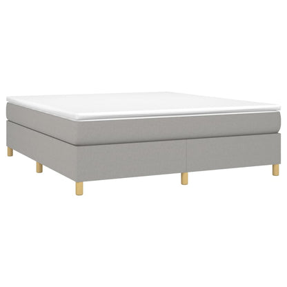 Boxspring met matras stof lichtgrijs 180x200 cm 180 x 200 cm 35 cm