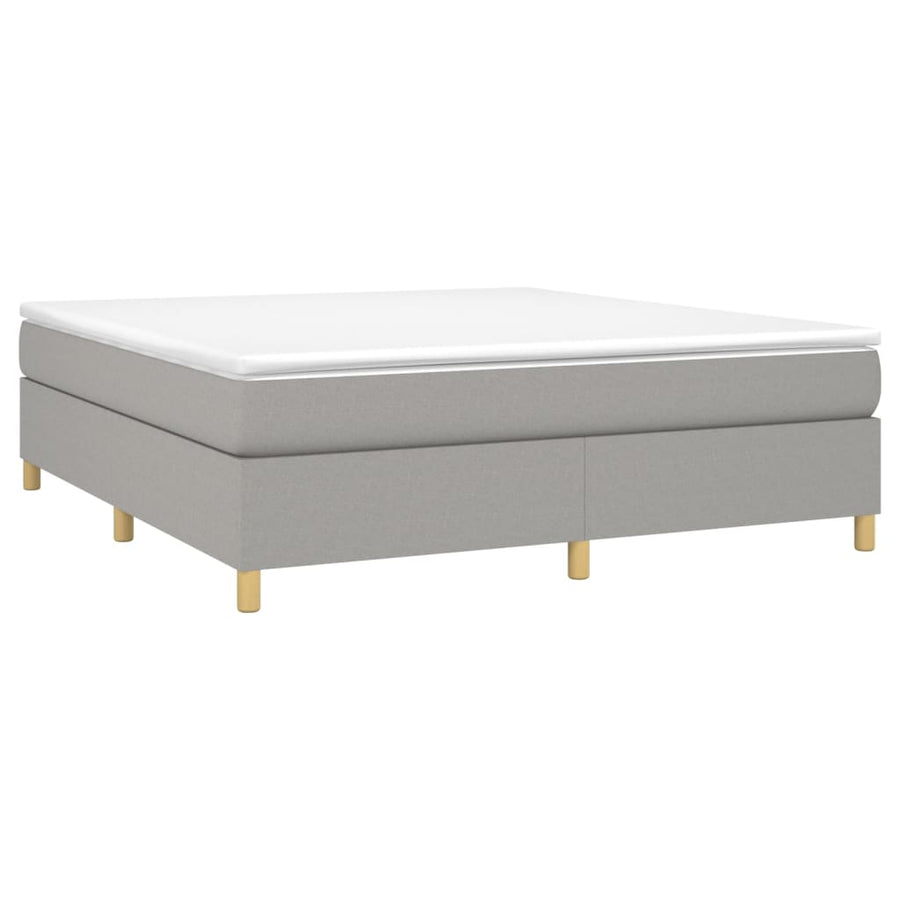 Boxspring met matras stof lichtgrijs 180x200 cm 180 x 200 cm 35 cm