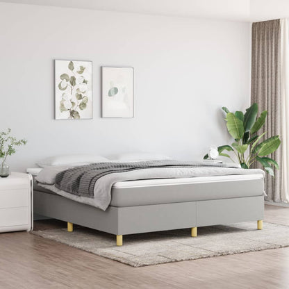 Boxspring met matras stof lichtgrijs 180x200 cm 180 x 200 cm 35 cm