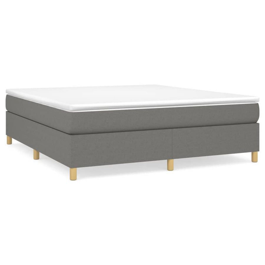 Boxspring met matras stof donkergrijs 180x200 cm 180 x 200 cm 35 cm