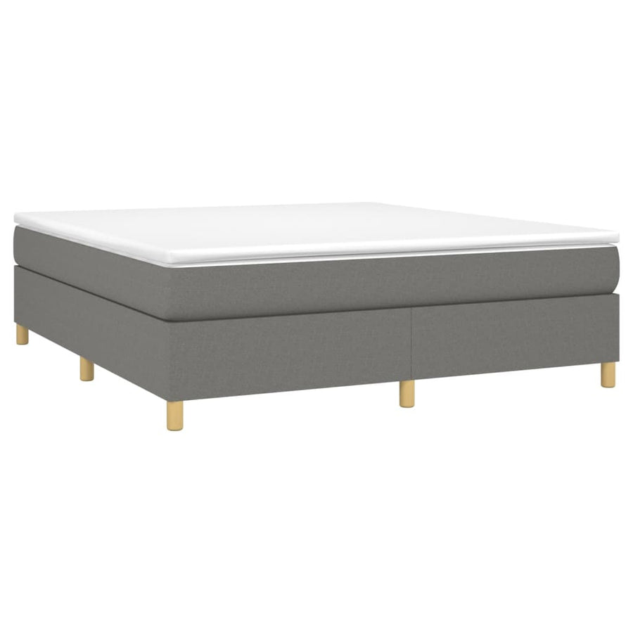 Boxspring met matras stof donkergrijs 180x200 cm 180 x 200 cm 35 cm