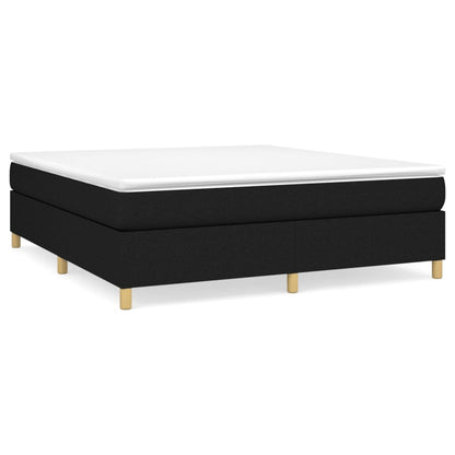 Boxspring met matras stof zwart 180x200 cm 180 x 200 cm 35 cm