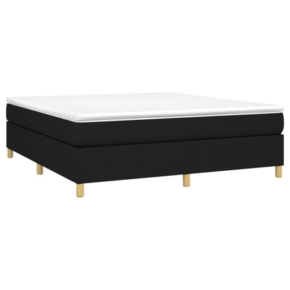 Boxspring met matras stof zwart 180x200 cm 180 x 200 cm 35 cm
