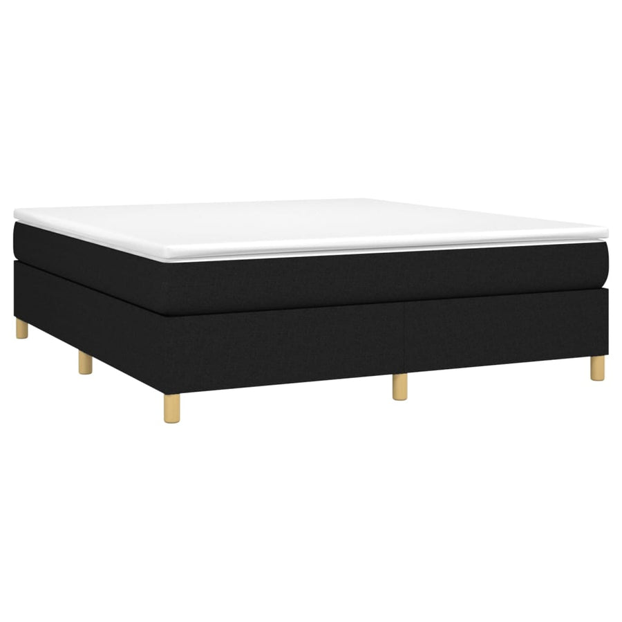 Boxspring met matras stof zwart 180x200 cm 180 x 200 cm 35 cm