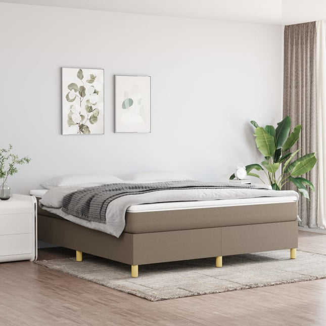 Boxspring met matras stof taupe 180x200 cm 180 x 200 cm 35 cm