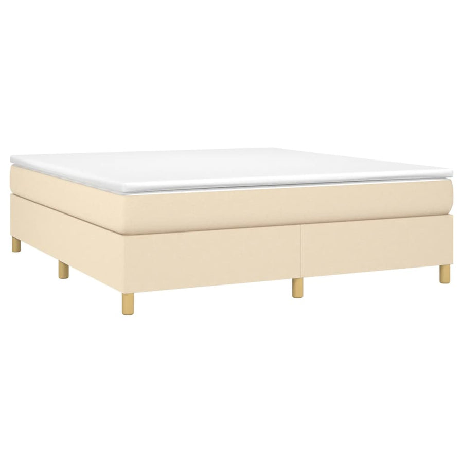 Boxspring met matras stof crèmekleurig 180x200 cm 180 x 200 cm 35 cm