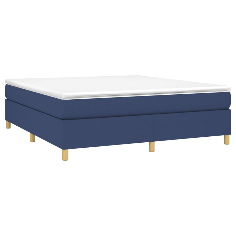 Boxspring met matras stof blauw 180x200 cm 180 x 200 cm 35 cm