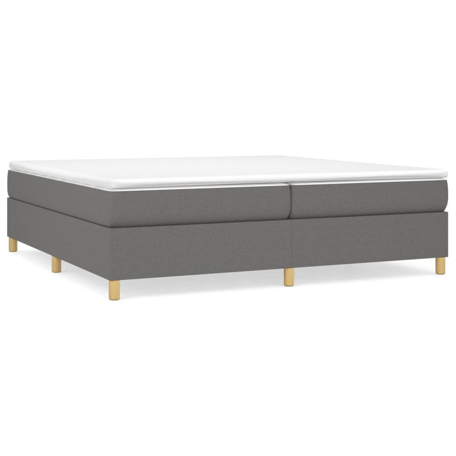 Boxspring met matras stof donkergrijs 200x200 cm 200 x 200 cm 35 cm