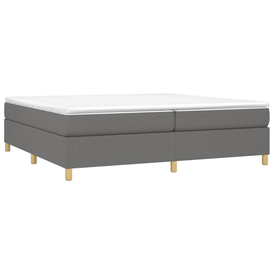 Boxspring met matras stof donkergrijs 200x200 cm 200 x 200 cm 35 cm
