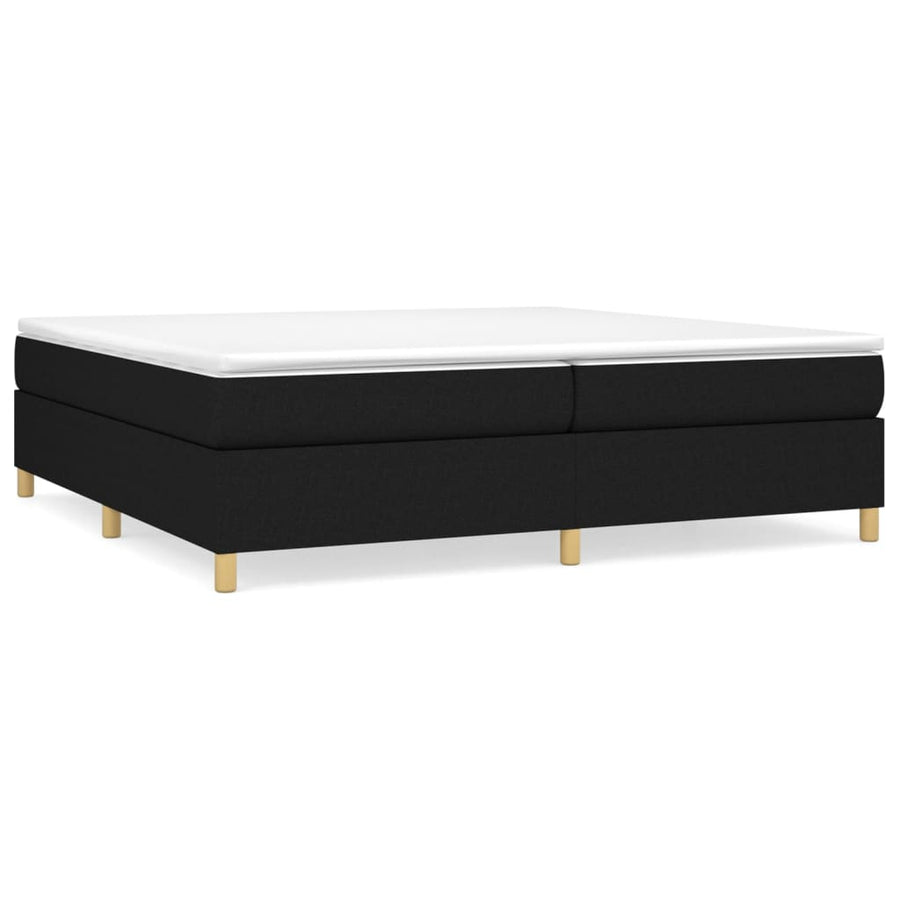 Boxspring met matras stof zwart 200x200 cm 200 x 200 cm 35 cm
