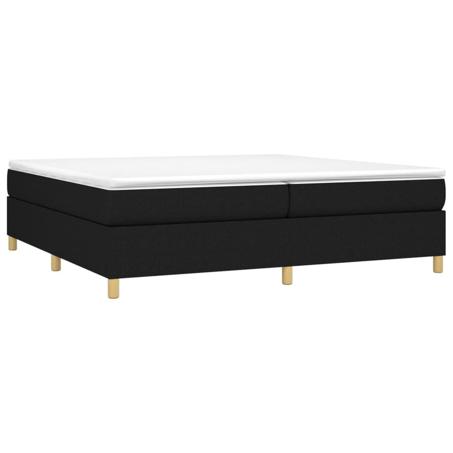 Boxspring met matras stof zwart 200x200 cm 200 x 200 cm 35 cm