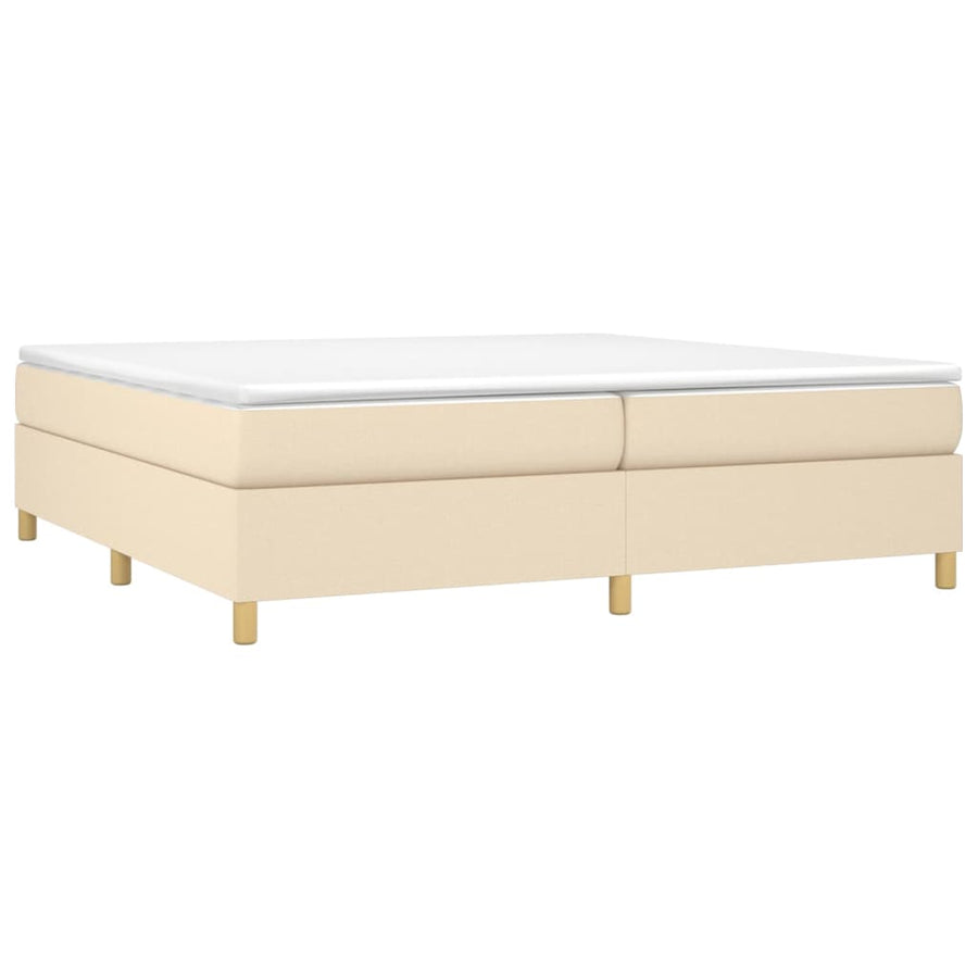 Boxspring met matras stof crèmekleurig 200x200 cm