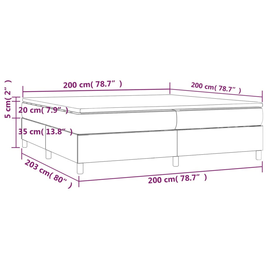 Boxspring met matras stof crèmekleurig 200x200 cm