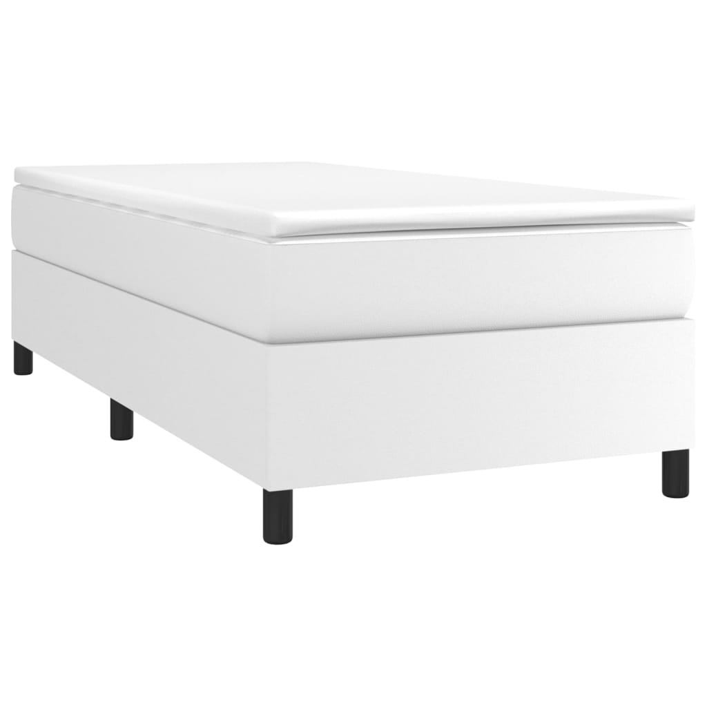 Boxspring met matras kunstleer wit 80x200 cm 80 x 200 cm 35 cm Wit