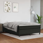 Boxspring met matras kunstleer zwart 140x190 cm 140 x 190 cm 35 cm Zwart