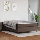 Boxspring met matras kunstleer bruin 140x190 cm 140 x 190 cm 35 cm Bruin