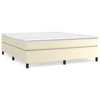 Boxspring met matras kunstleer crèmekleurig 160x200 cm