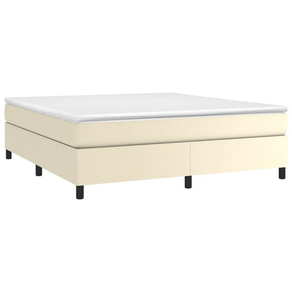 Boxspring met matras kunstleer crèmekleurig 160x200 cm