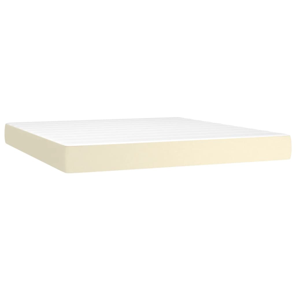 Boxspring met matras kunstleer crèmekleurig 160x200 cm