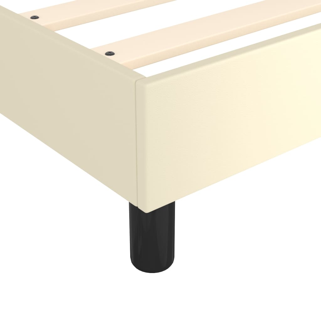 Boxspring met matras kunstleer crèmekleurig 160x200 cm