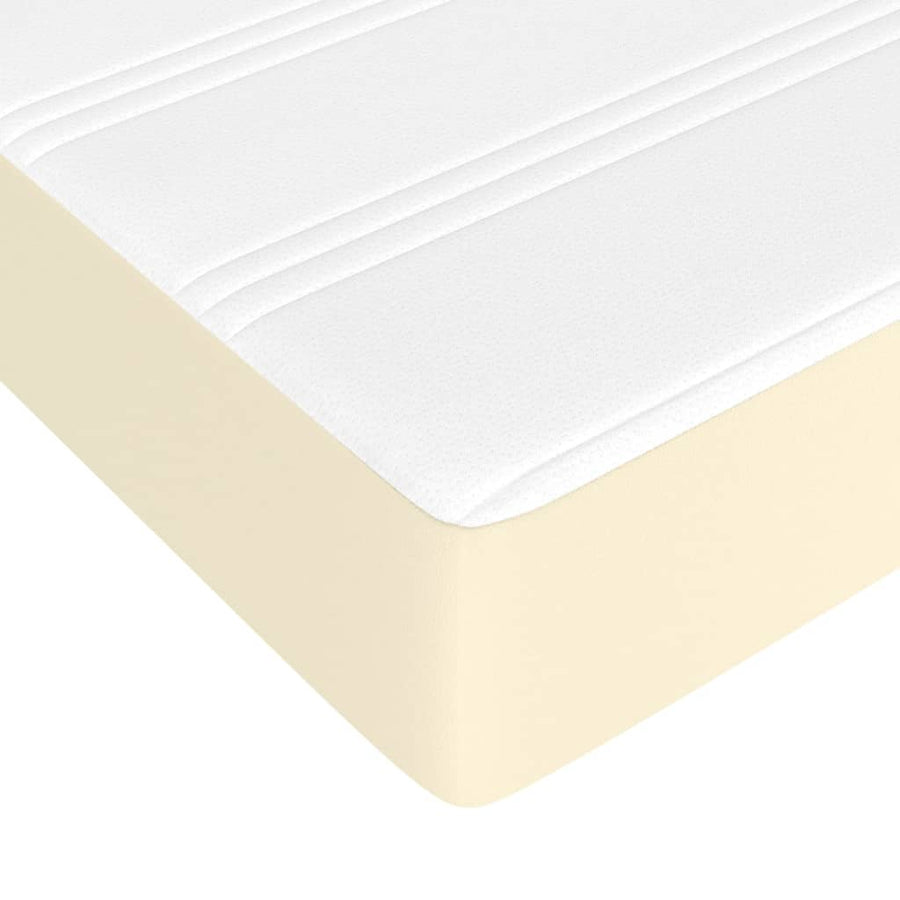 Boxspring met matras kunstleer crèmekleurig 160x200 cm