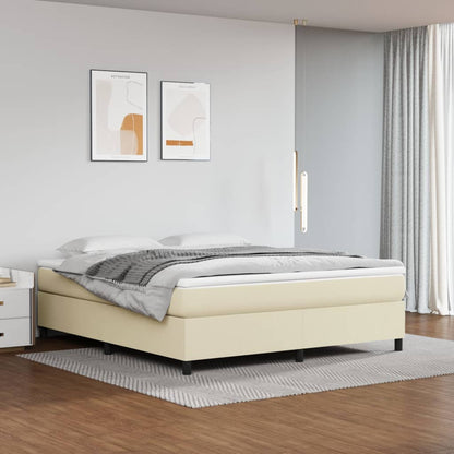 Boxspring met matras kunstleer crèmekleurig 160x200 cm