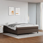 Boxspring met matras kunstleer bruin 160x200 cm 160 x 200 cm 35 cm Bruin