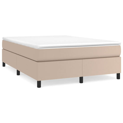 Boxspring met matras kunstleer cappuccinokleurig 160x200 cm 160 x 200 cm 35 cm Cappuccino