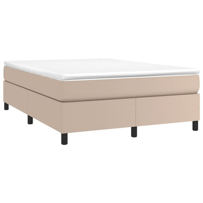 Boxspring met matras kunstleer cappuccinokleurig 160x200 cm 160 x 200 cm 35 cm Cappuccino
