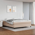 Boxspring met matras kunstleer cappuccinokleurig 160x200 cm 160 x 200 cm 35 cm Cappuccino