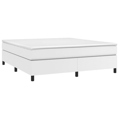 Boxspring met matras kunstleer wit 180x200 cm 180 x 200 cm 35 cm Wit