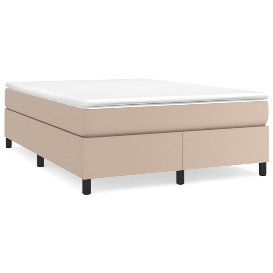 Boxspring met matras kunstleer cappuccinokleurig 180x200 cm
